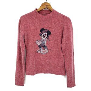 Vintage Mickey & Co Mouse Sweater Womens Medium Lambswool Angora Blend